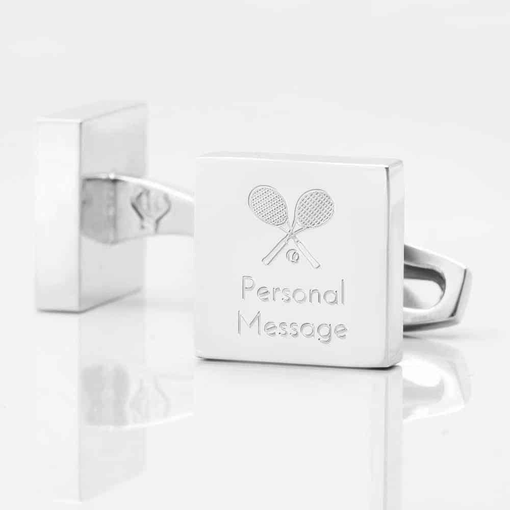 Personalised Tennis Square Silver 1