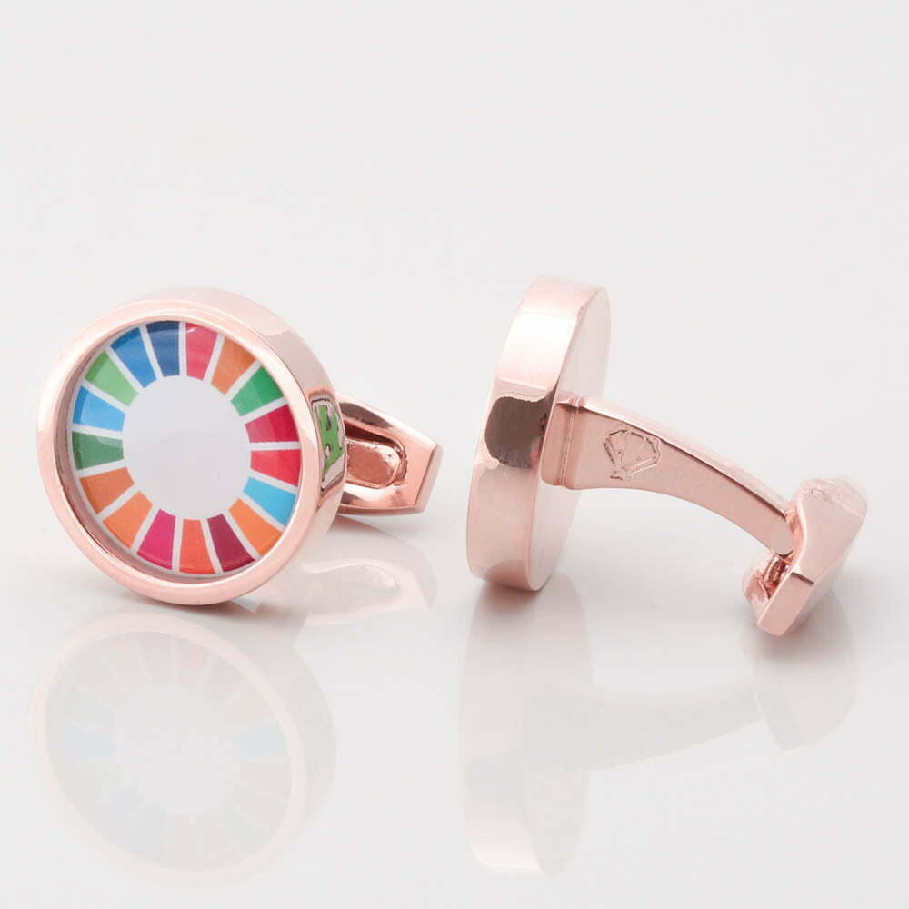 Rose Gold Circular Logo Cufflinks Gallery 1 of 1 1