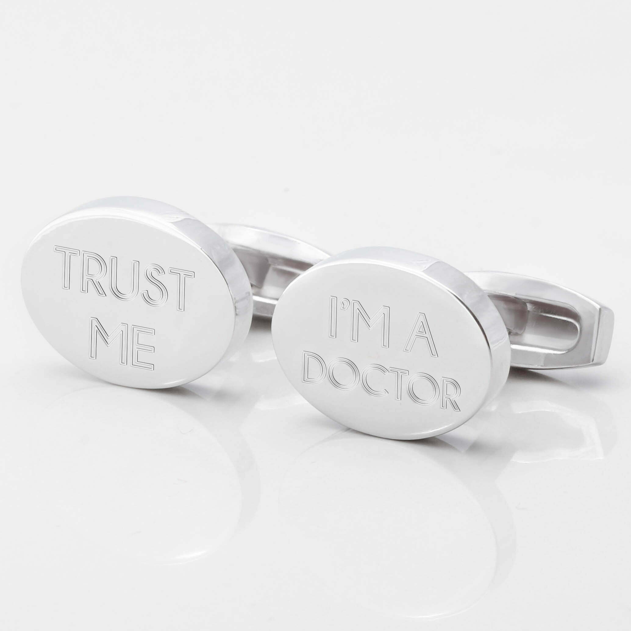 Trust Me Doctor Engraved Silver