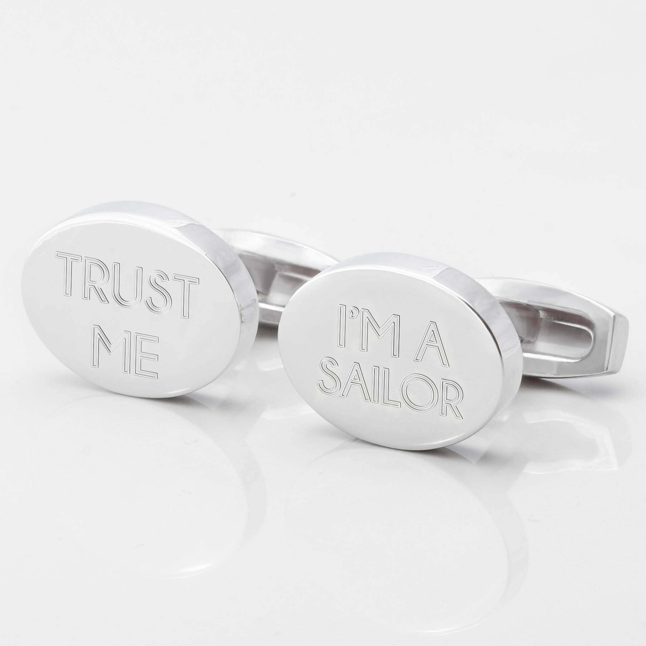 Trust Me Sailor Engraved Silver