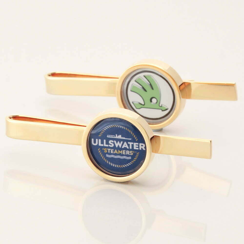 Gold Circular Logo Tie Slide 1 of 1