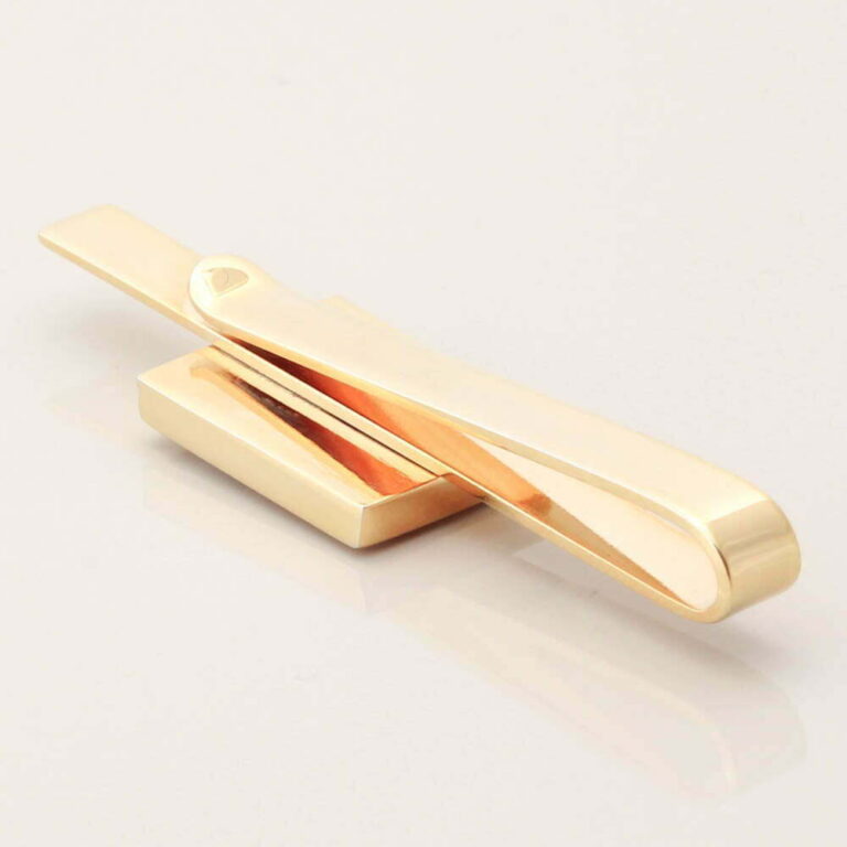 Gold Rectangular Logo Tie Slide Gallery 1 of 1