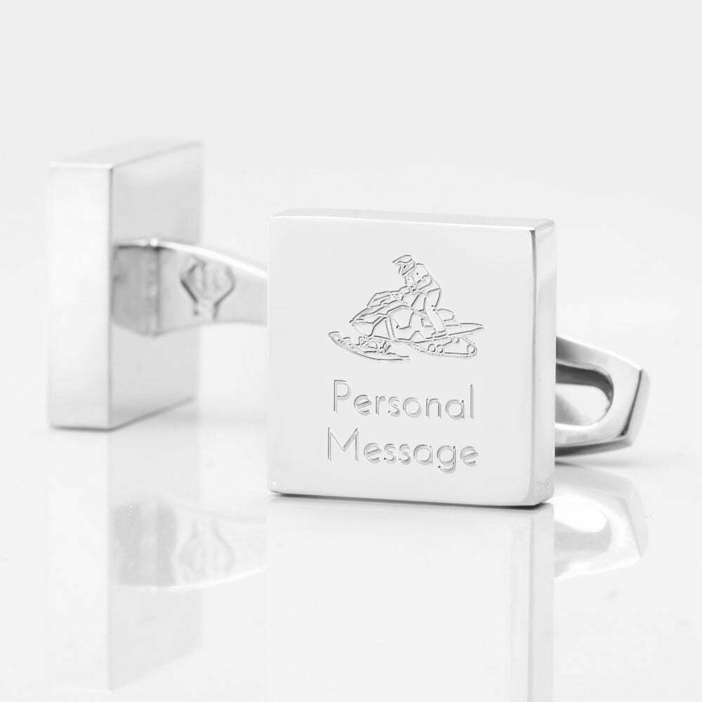 Personalised SNOWMOBILE Square Silver