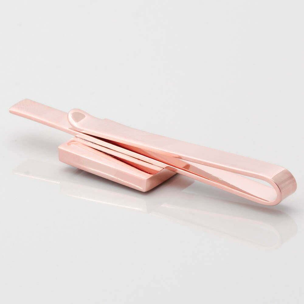 Rose Gold Rectangular Personalised Photo Tie Slide Gallery 1 of 1