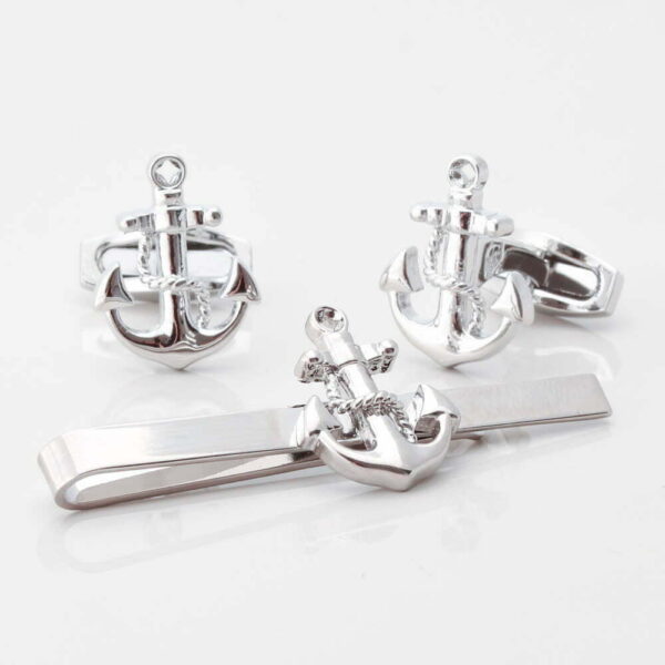 Anchor Cufflinks & Tie Slide Set