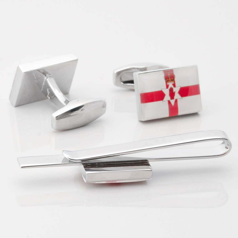 Northern Ireland Flag Cufflinks Tie Slide Set Gallery 1 of 1
