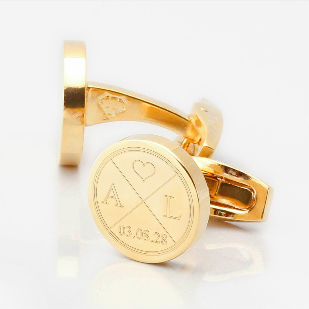Personalised-Engraved-Initials-And-Date-Gold-Cufflinks