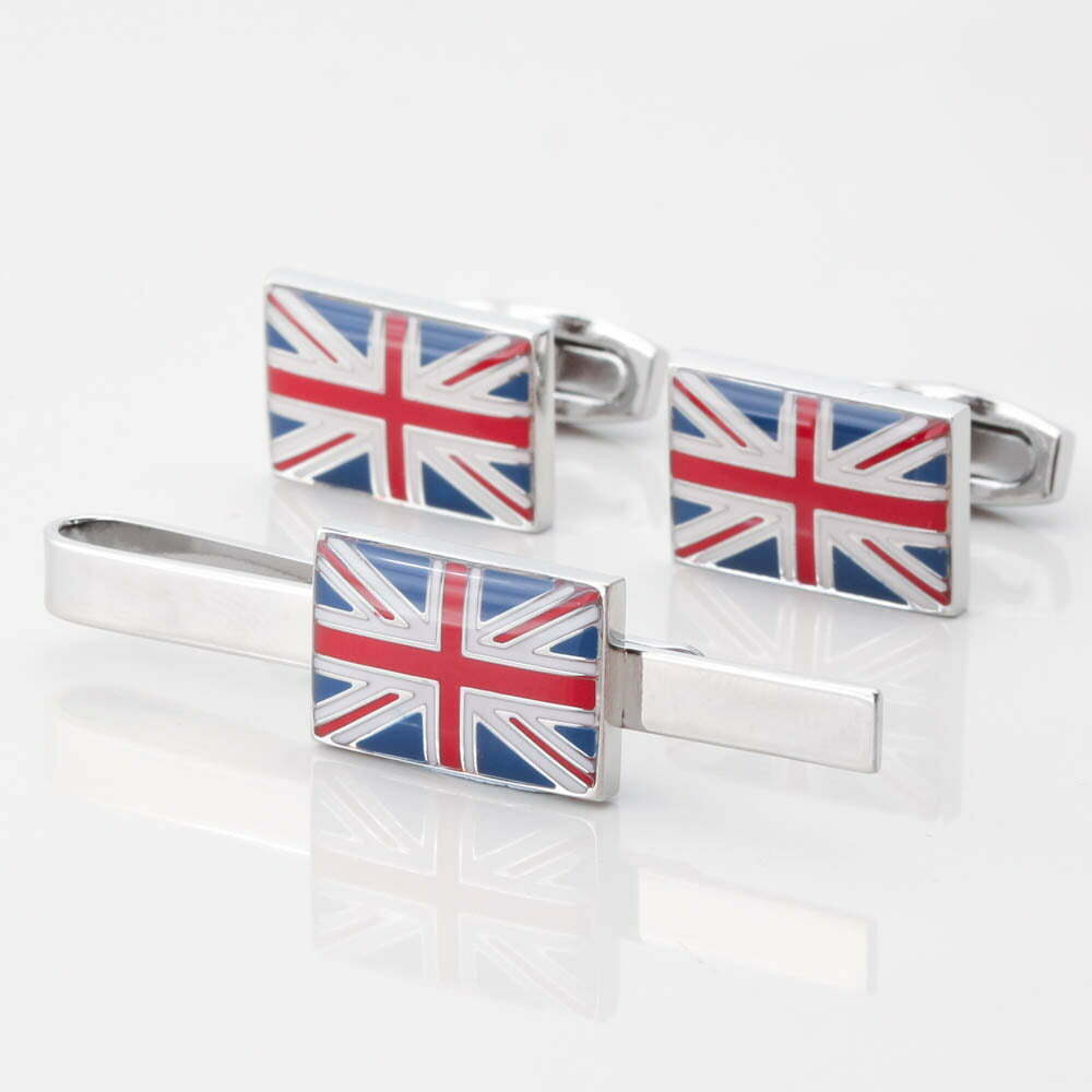 Union Jack Flag Cufflinks Tie Slide Set 1 of 1
