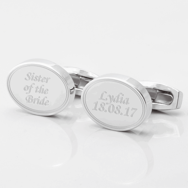 Personalised Sister of the Bride Engraved Cufflinks