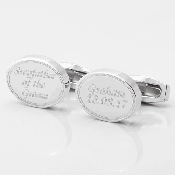 Personalised Stepfather of the Groom Engraved Cufflinks