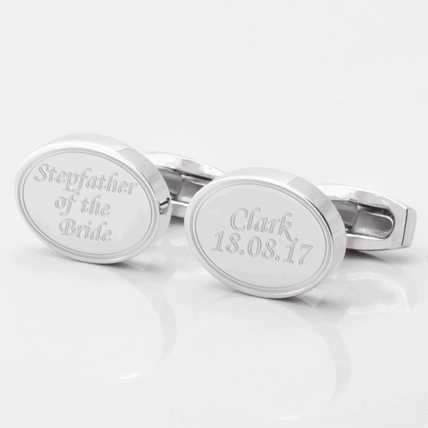 Personalised Stepfather of the Bride Engraved Cufflinks