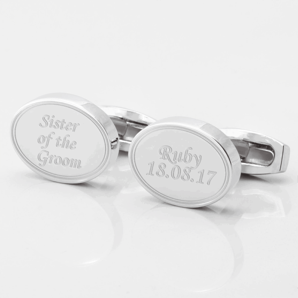 Personalised Sister of the Groom Engraved Cufflinks