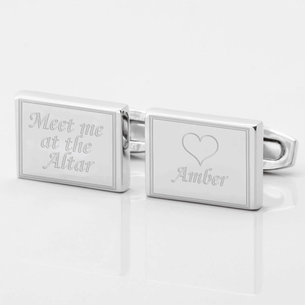 Personalised Meet me at the altar Engraved Cufflinks
