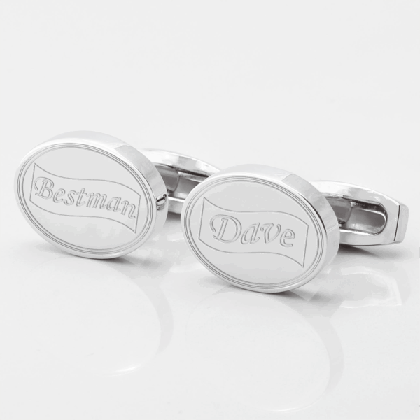 Personalised Bestman Banner Engraved Cufflinks