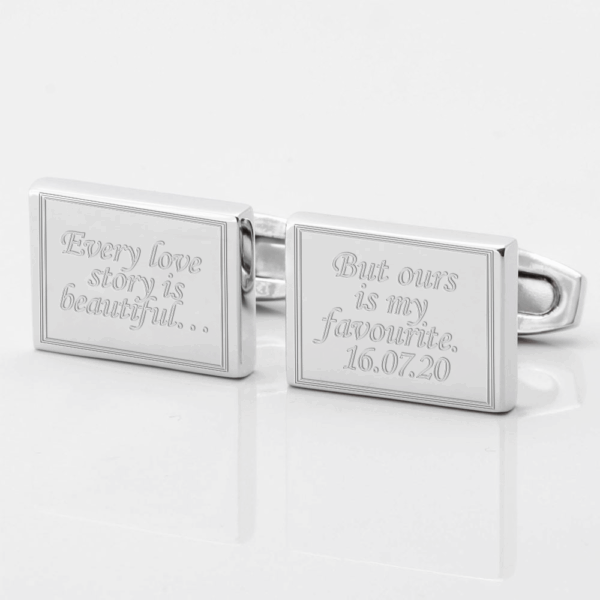 Personalised Every Love Story Engraved Cufflinks