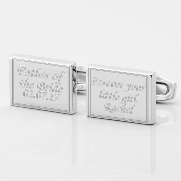 Personalised Father of the Bride Engraved Cufflinks