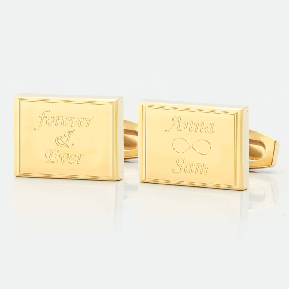 personalised forever ever gold engraved cufflinks