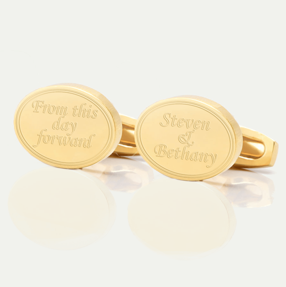 personalised from this day gold engraved cufflinks