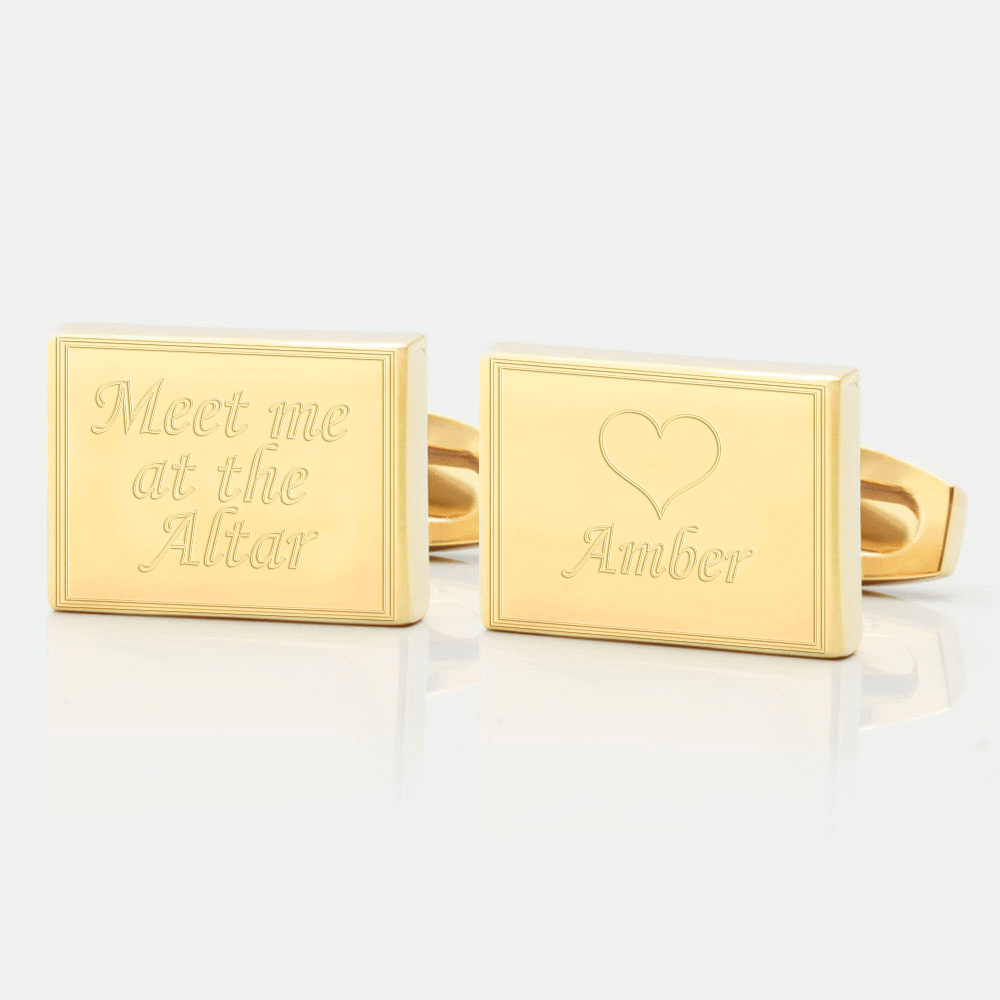 personalised meet alter gold engraved cufflinks
