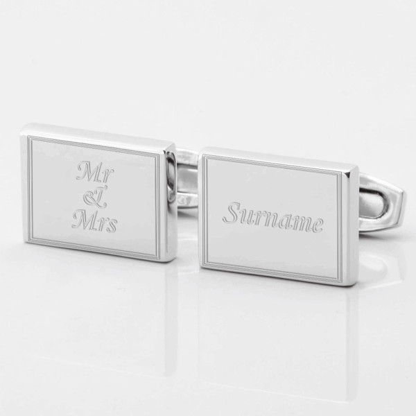 Personalised Mr & Mrs Engraved Cufflinks