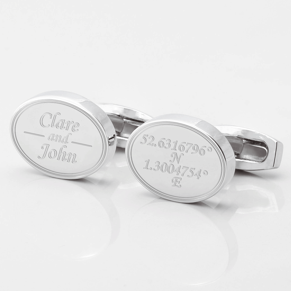 personalised name coordinates engraved cufflinks