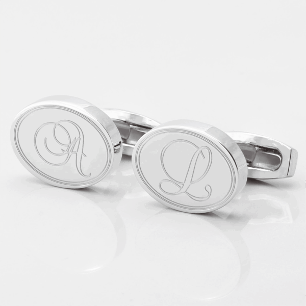 Personalised Script Initials Engraved Cufflinks