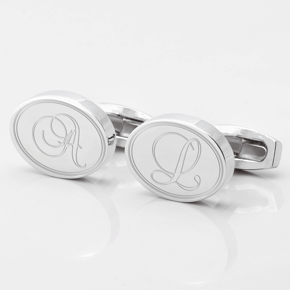 personalised script initials engraved cufflinks