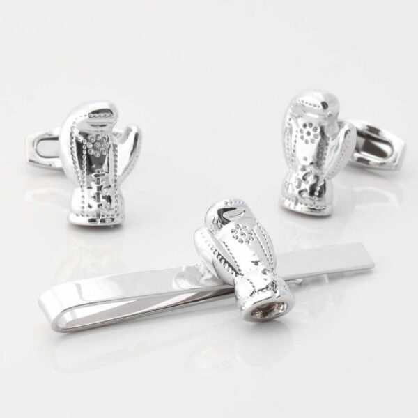 Boxing Gloves Cufflinks & Tie Slide Set