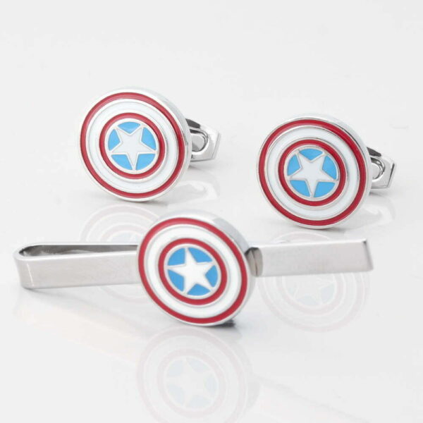 Captain America Cufflinks & Tie Slide Set