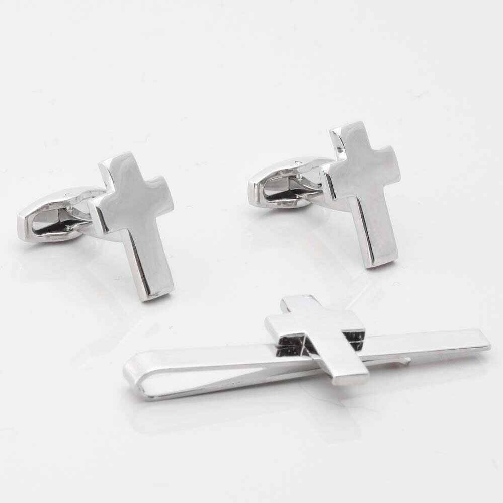 Christian Cross Cufflinks Tie Slide Set 1 of 1