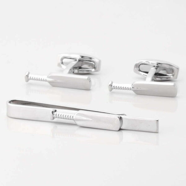 Cricket Bat Cufflinks & Tie Slide Set