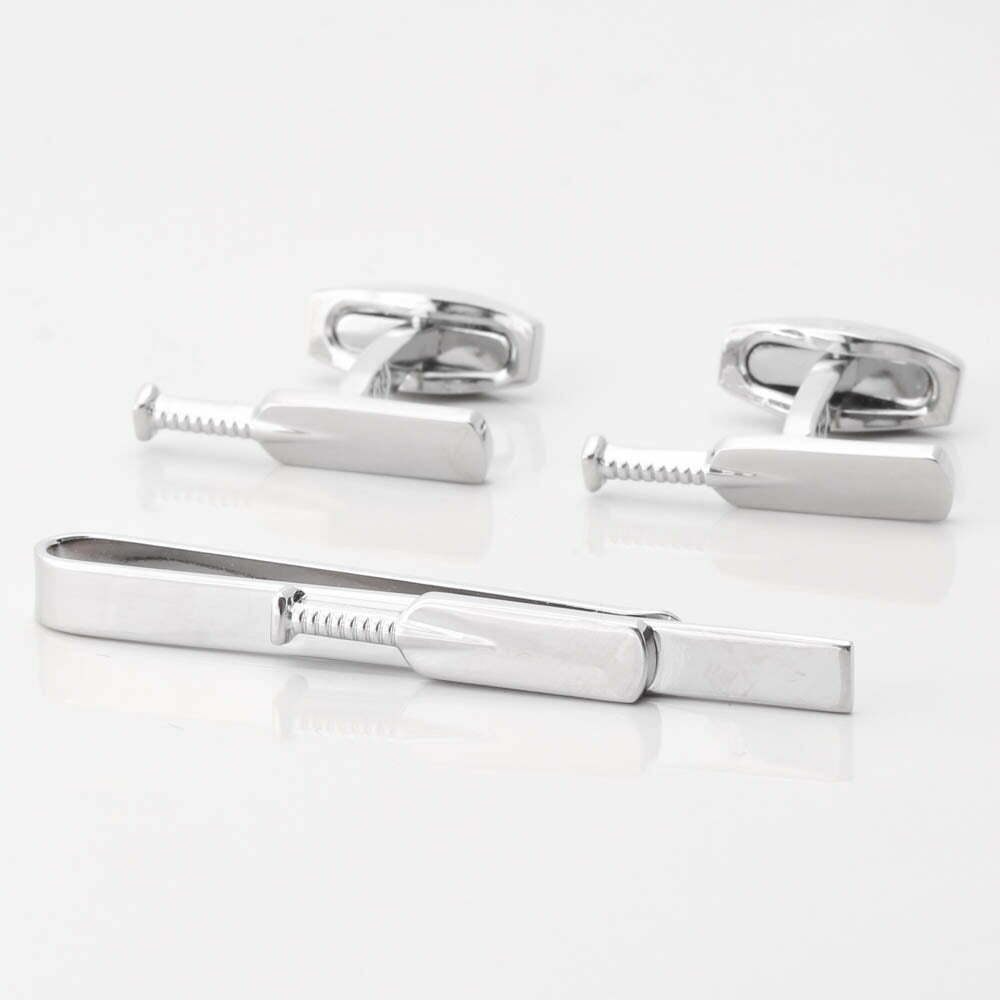 Cricket Bat Cufflinks Tie Slide Set 1 of 1