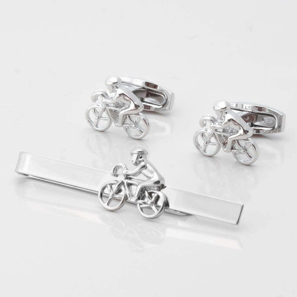 Cycling Cufflinks Tie Slide Set 1 of 1