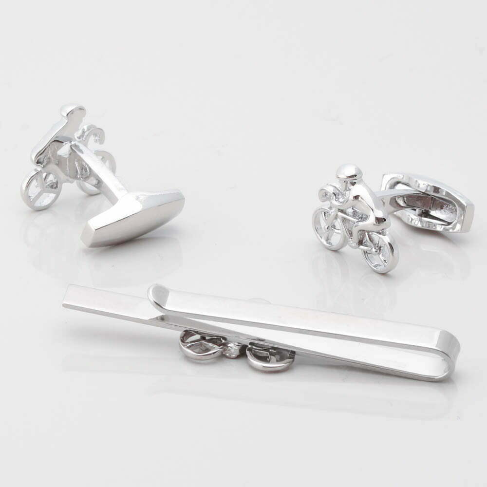 Cycling Cufflinks Tie Slide Set Gallery 1 of 1
