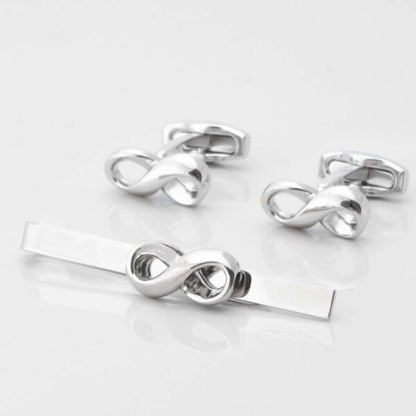 Infinity Cufflinks & Tie Slide Set