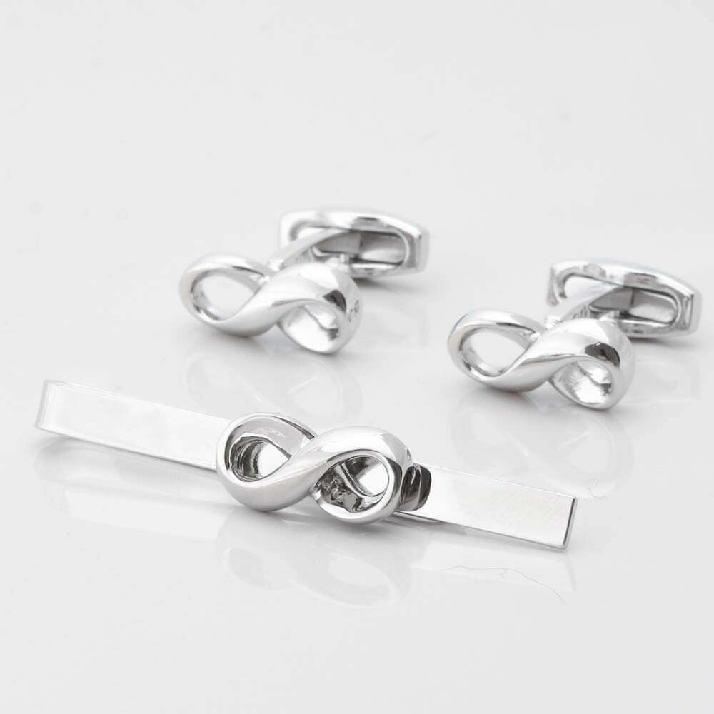 Infinity Cufflinks Tie Slide Set 1 of 1