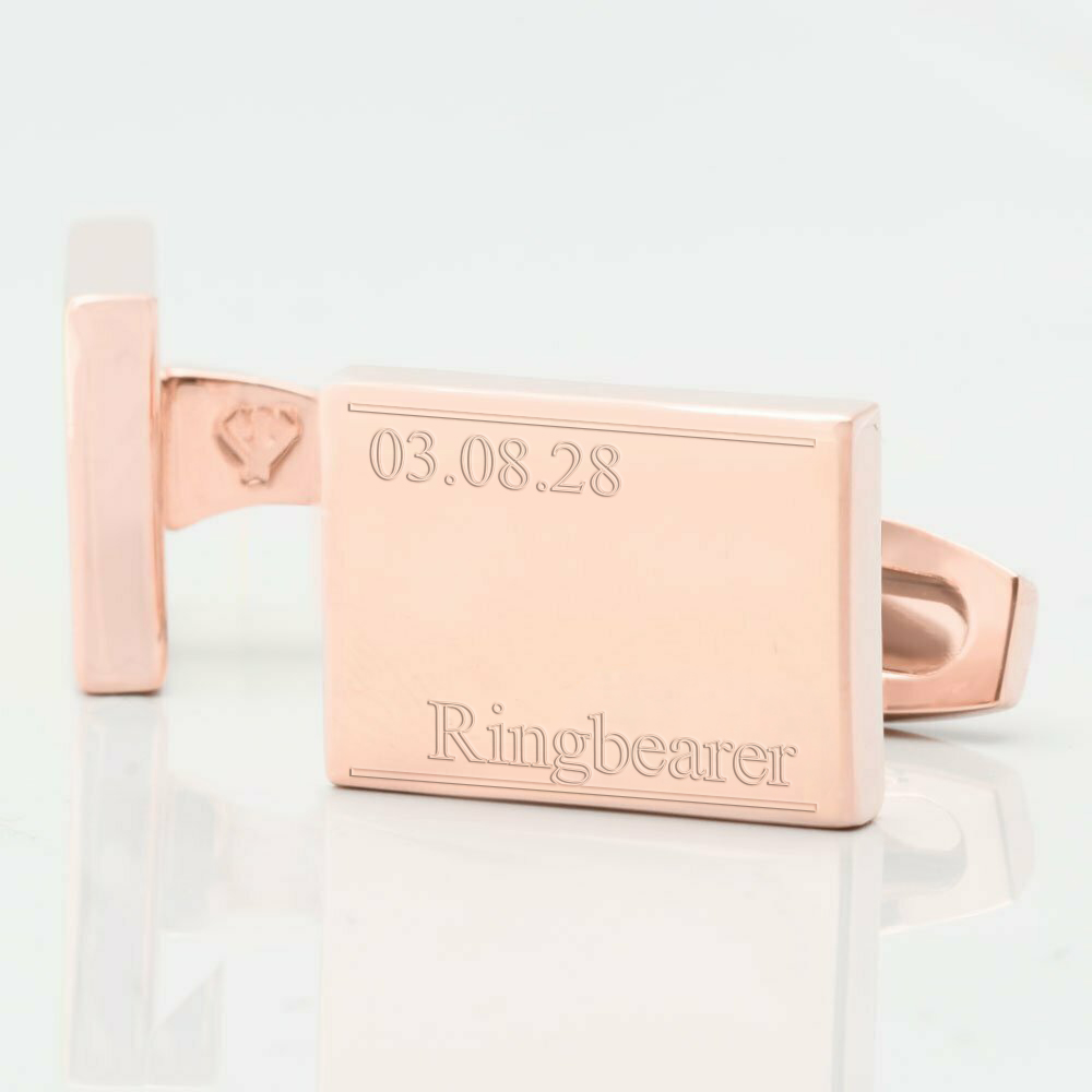 Personalised-Subtle-Ringbearer-Date-Engraved-Rose-Gold-Cufflinks