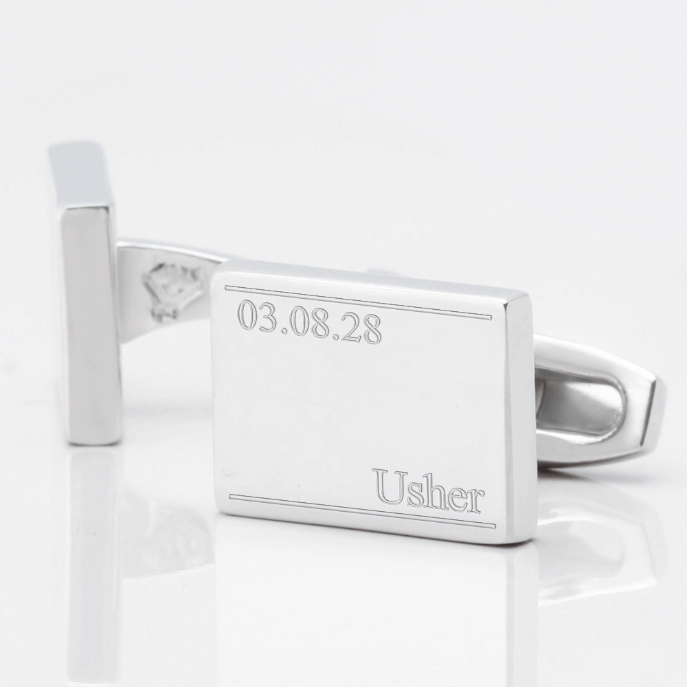 Personalised-Subtle-Usher-Date-Engraved-Silver-Cufflinks