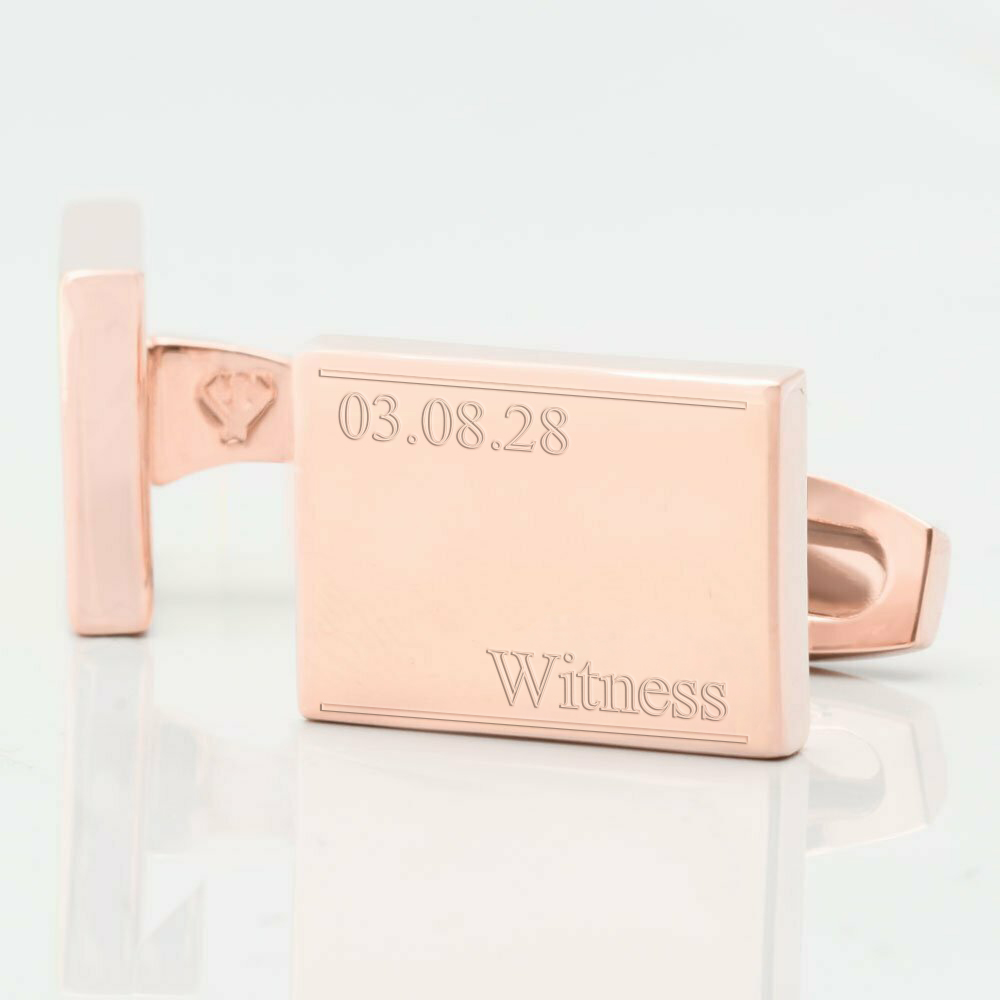 Personalised-Subtle-Witness-Date-Engraved-Rose-Gold-Cufflinks