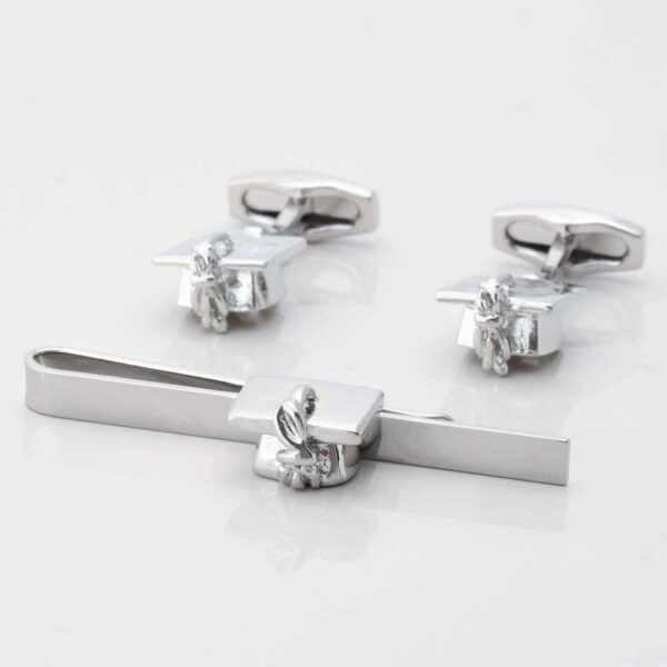 Mortar Board Cufflink & Tie Slide Set