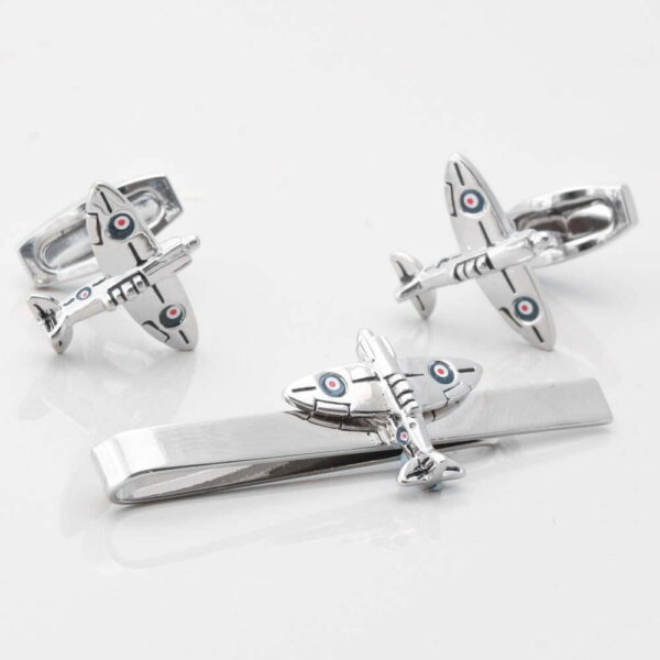 Spitfire Cufflink & Tie Slide Set