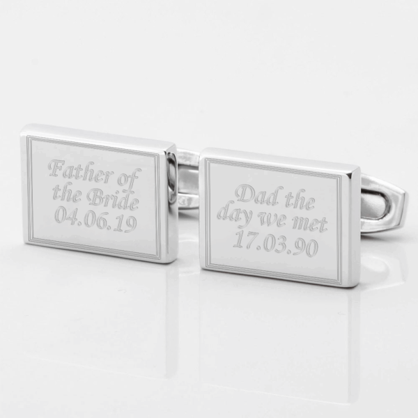 Personalised Father Of The Bride Day We Met Engraved Cufflinks