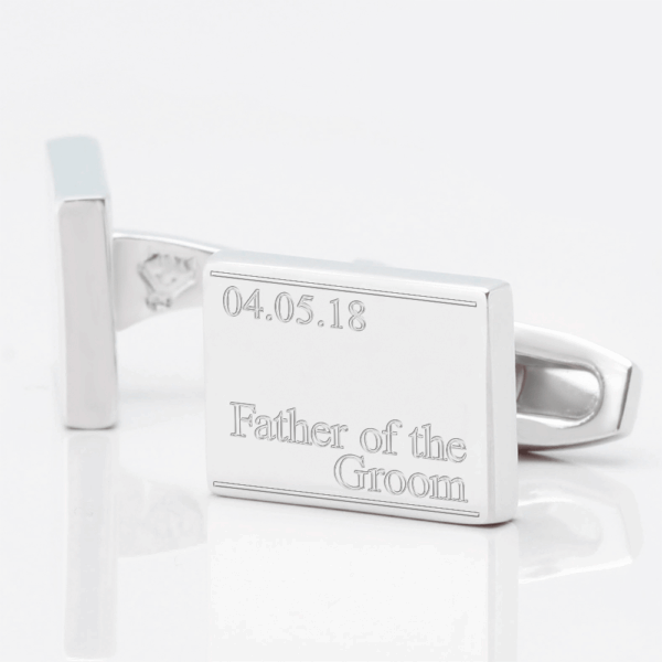Personalised Subtle Father of the Groom & Date Engraved Cufflinks