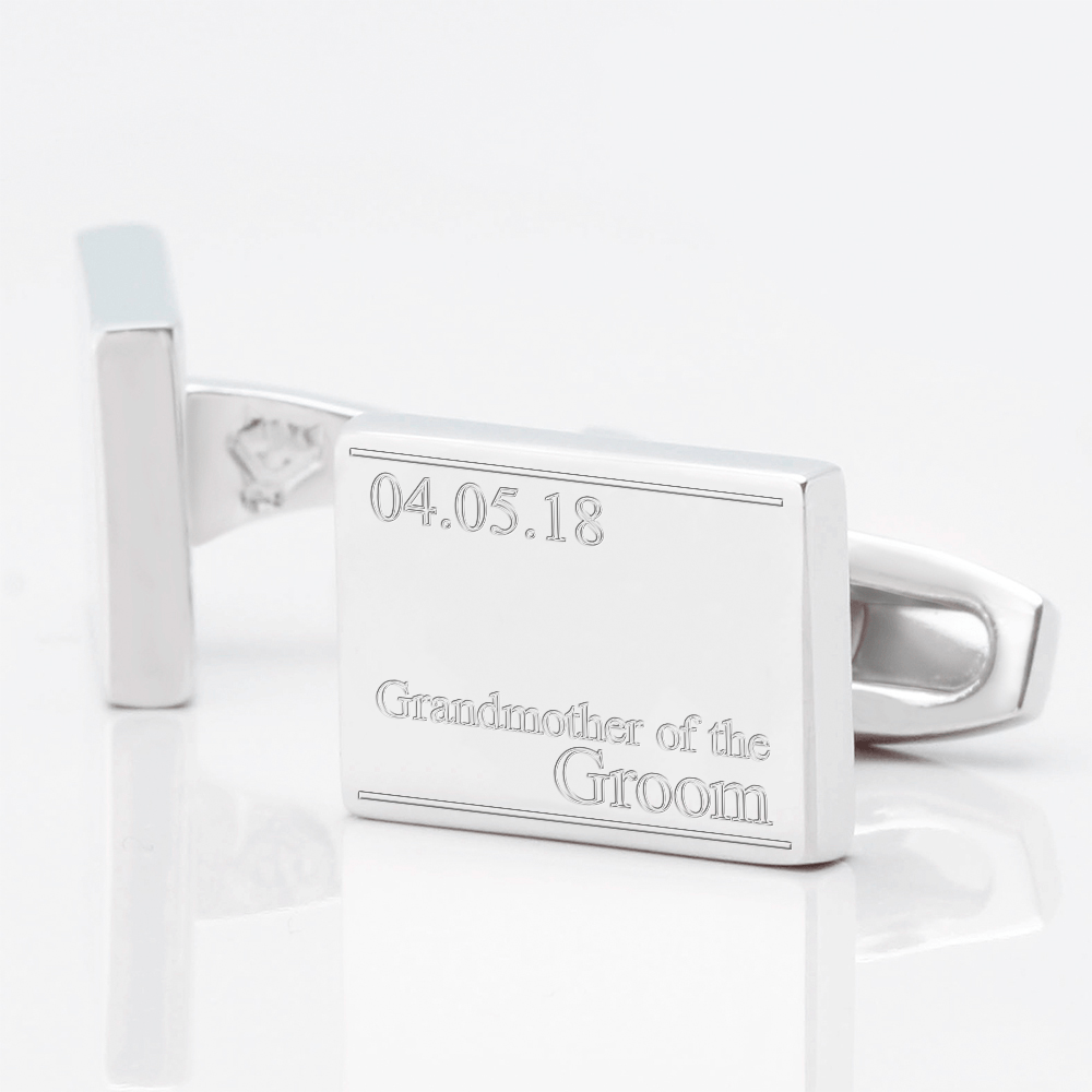 personalised grandmother of the groom engraved cufflinks