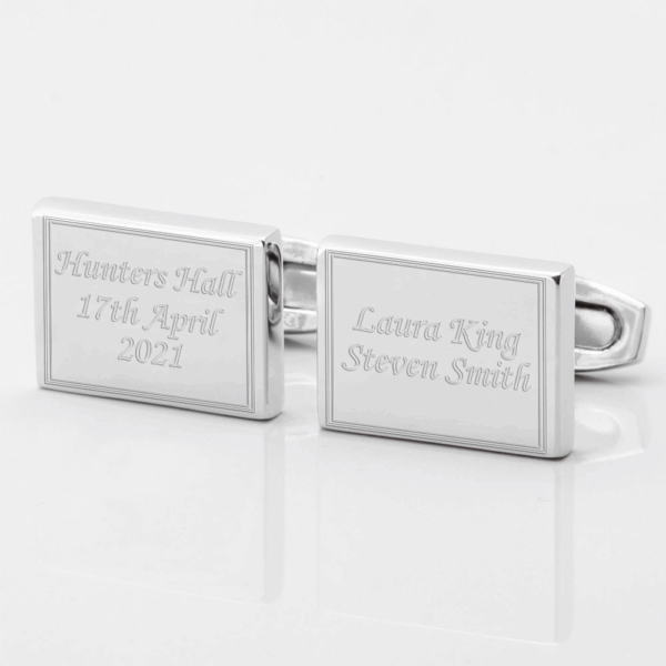 Personalised Location Date & Names Engraved Cufflinks