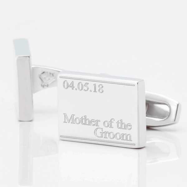 Personalised Subtle Mother of the Groom & Date Engraved Cufflinks