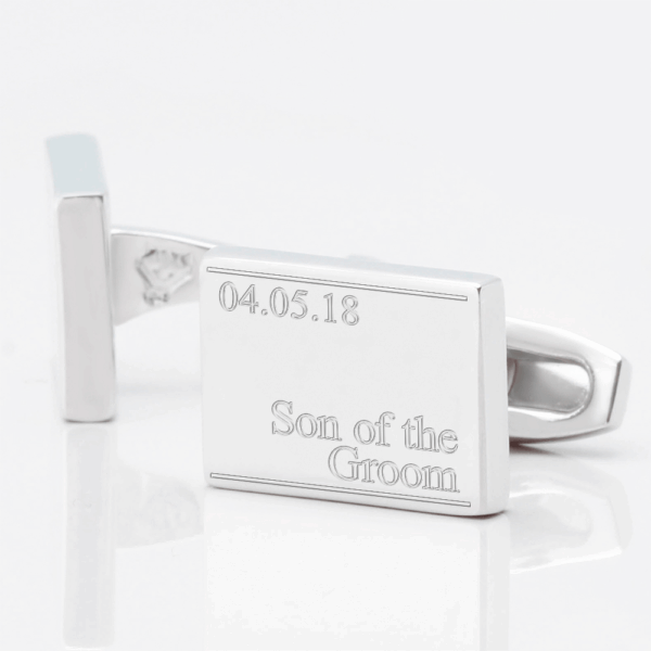Personalised Subtle Son of the Groom & Date Engraved Cufflinks