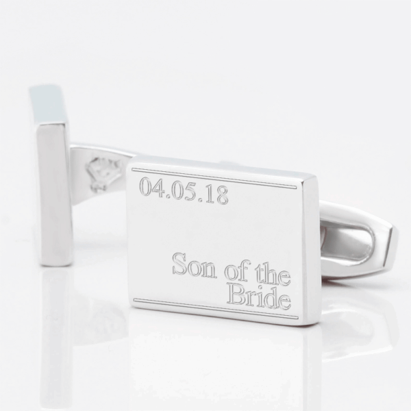 Personalised Subtle Son of the Bride & Date Engraved Cufflinks