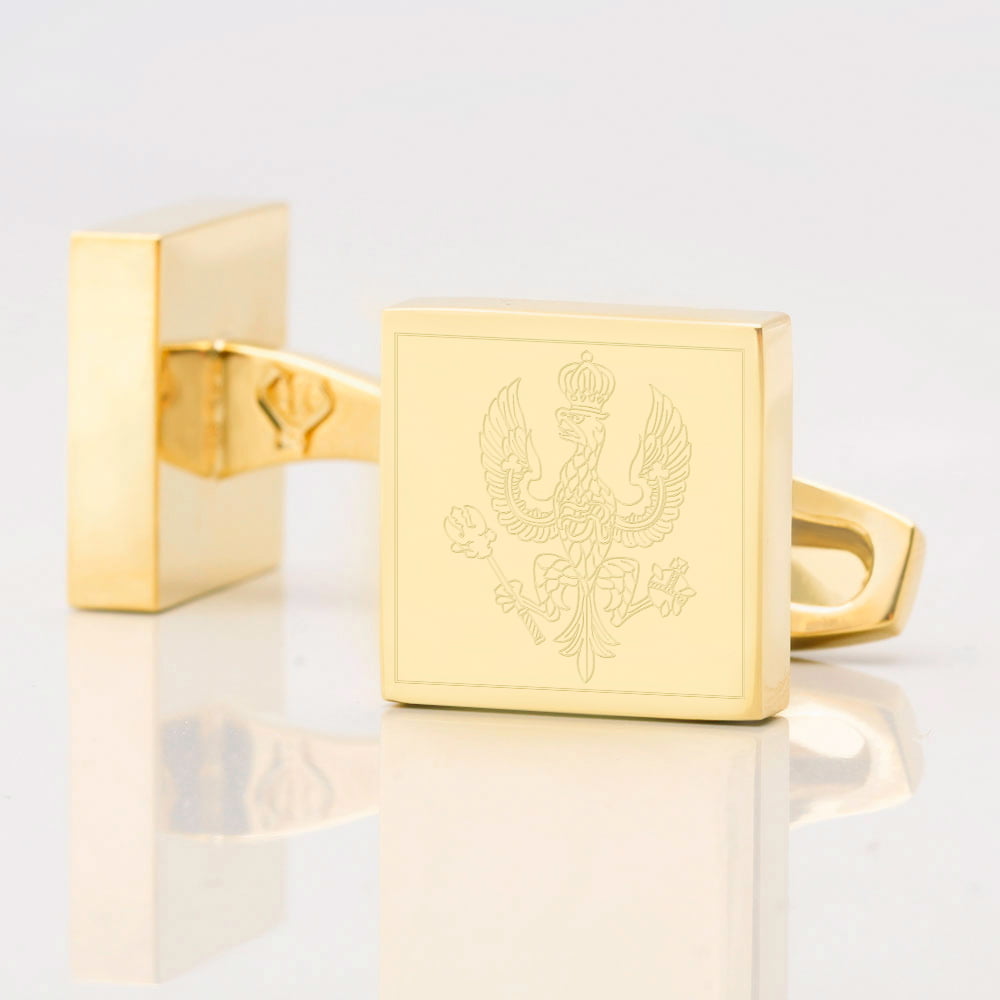 Kings Royal Hussars Engraved Gold Cufflinks
