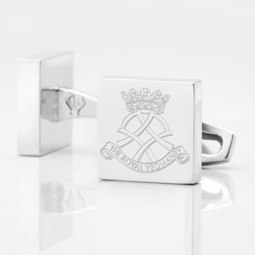 Royal Yeomanary Engraved Silver Cufflinks